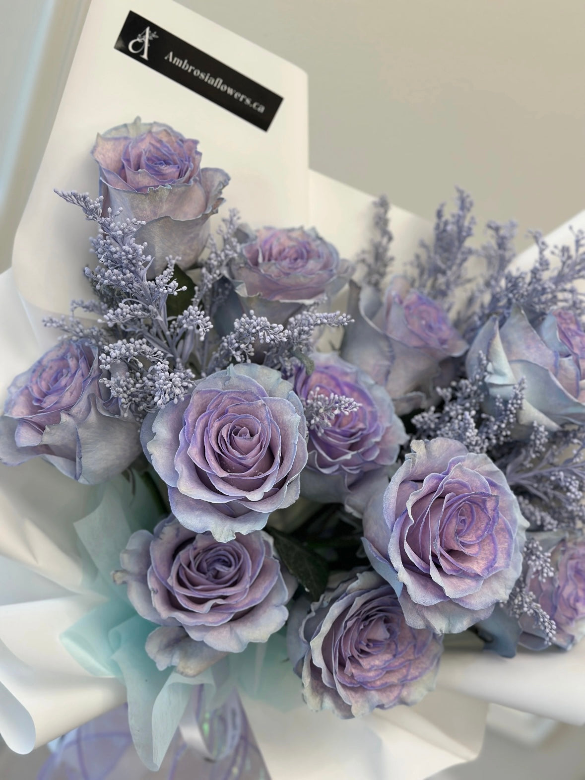 Blue Sand Dream Bouquet- Ecuadorian Tinted Rose