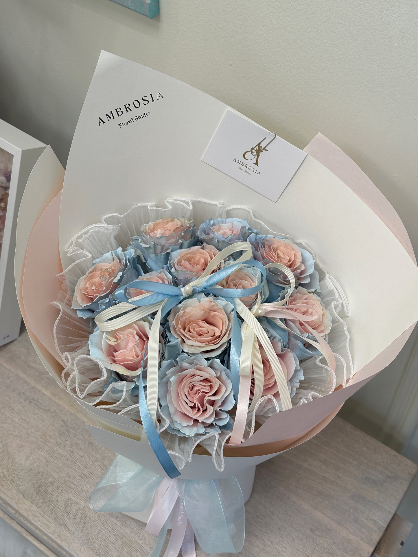 Baby Blue and Pink Sweet Angel Bouquet