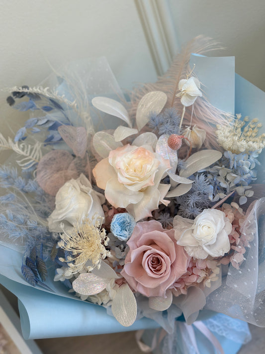Pink and Blue Fairy Preserved Bouquet