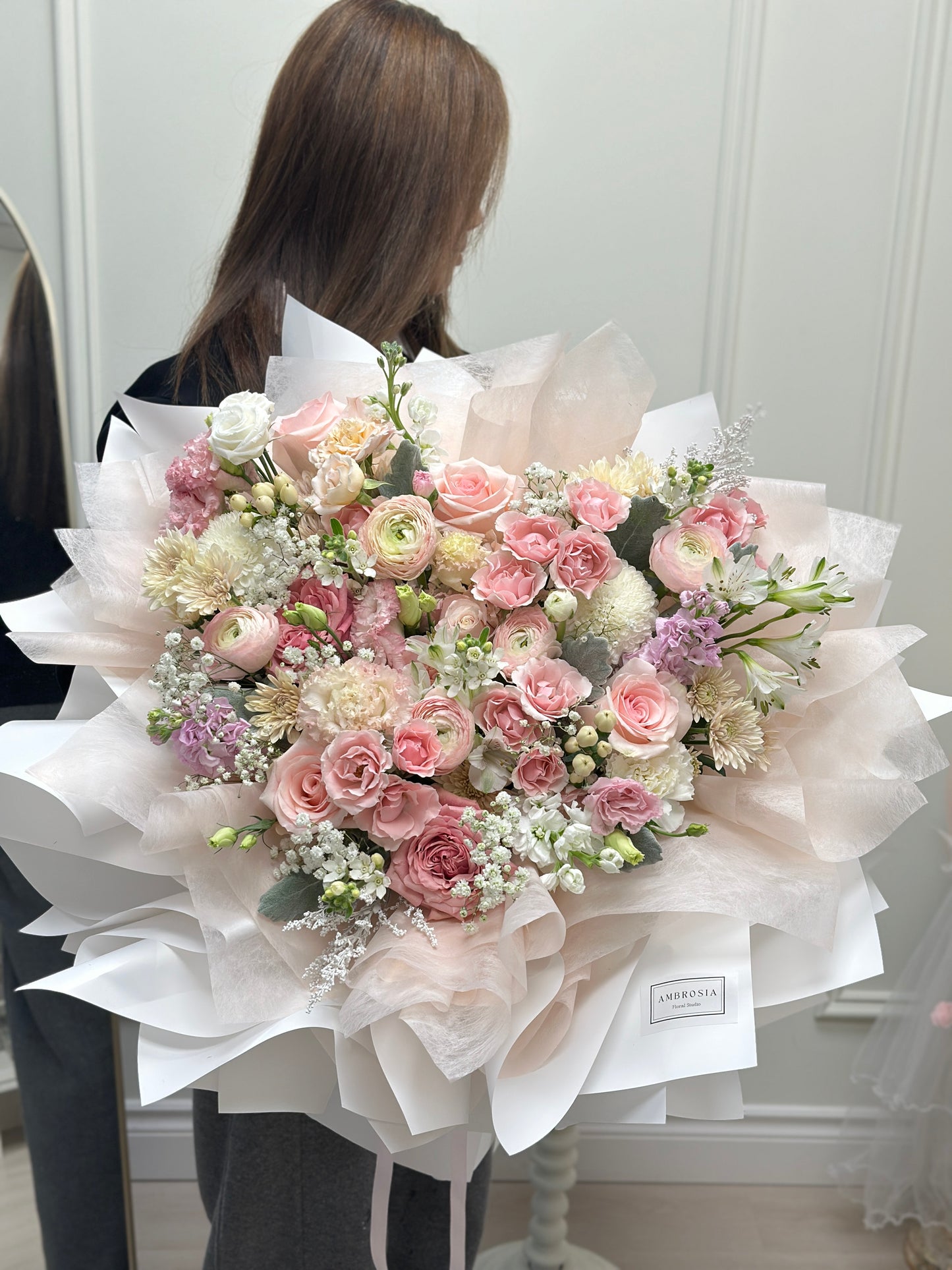A Mixed Heart Bouquet -Pink Please