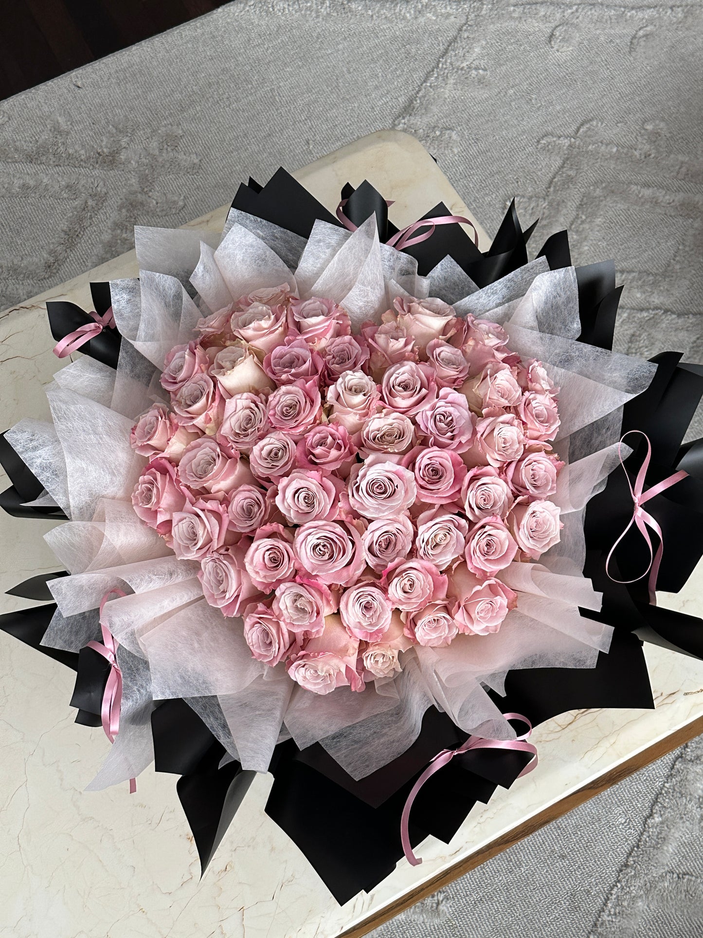 A Blush Heart of Roses