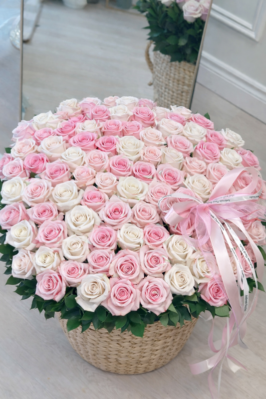 99 Roses in Basket