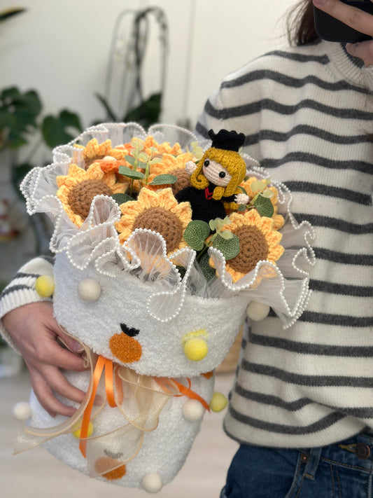 ASF Golden Graduate Sunshine Crochet Bouquet