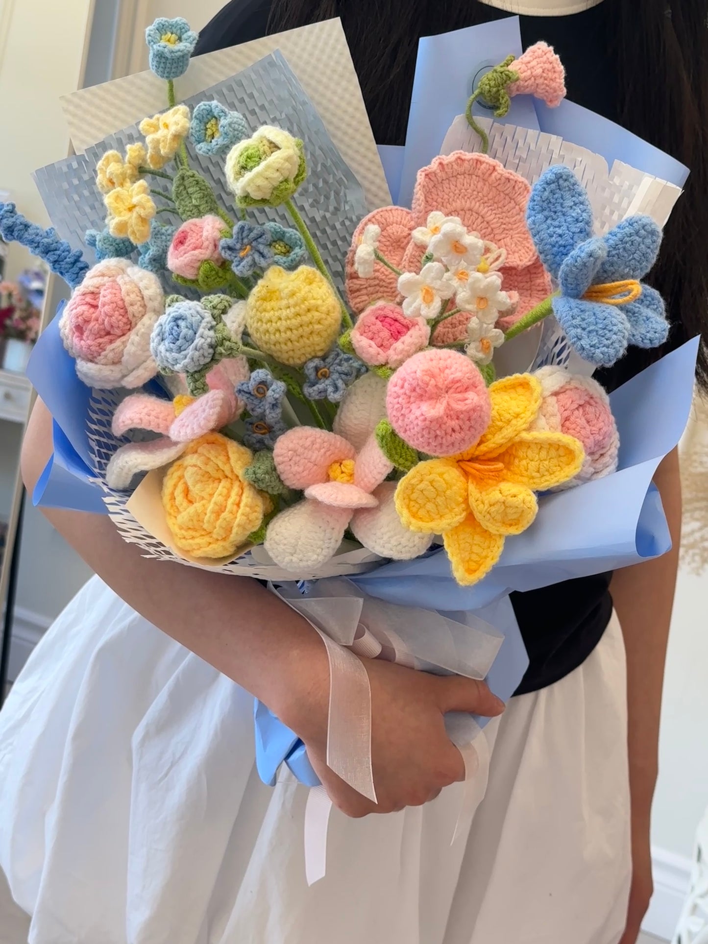 AFS Crochet Bouquet - Mixed Yellow and Blue