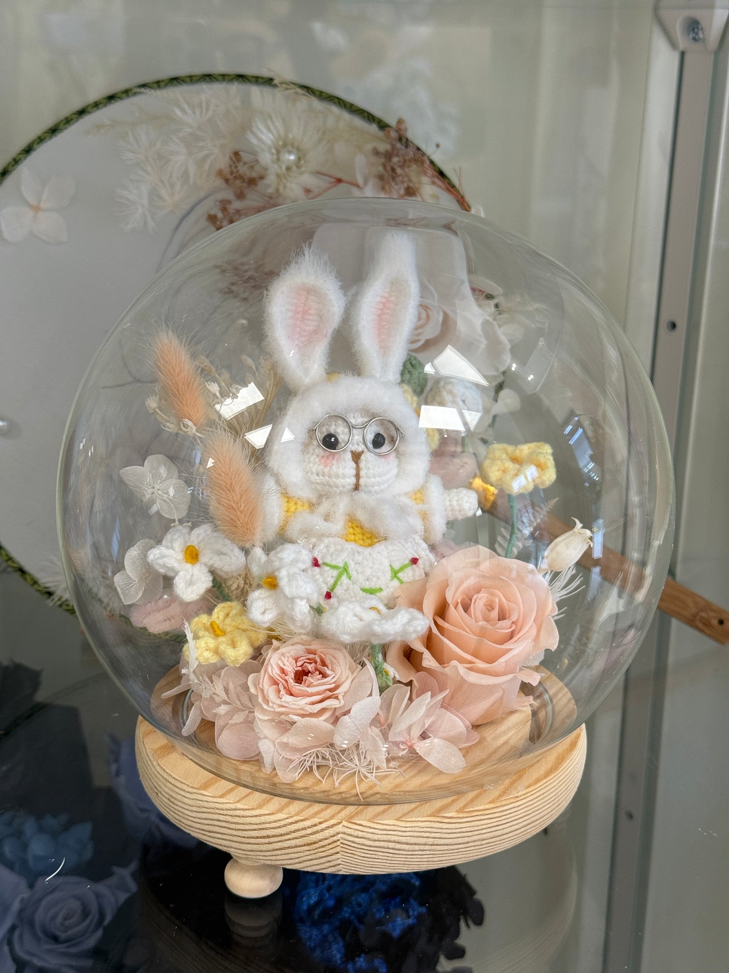 Fairy Dome - Whimsical Bunny Preserved Rose
