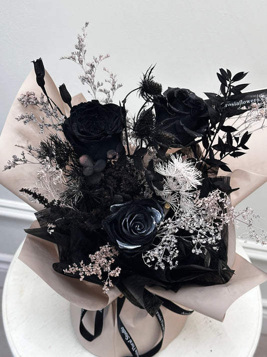 Dark Romance Preserved Rose Bouquet
