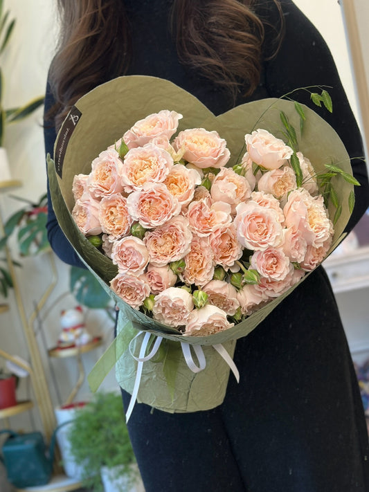 Blush Heart Spray Rose Bouquet