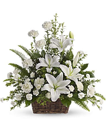 PeacefulWhiteLiliesBasket