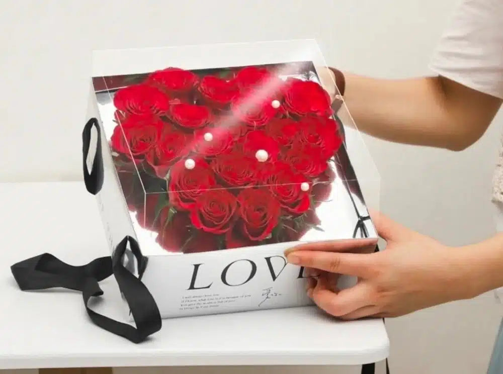 Silver Heart Roses Box 2