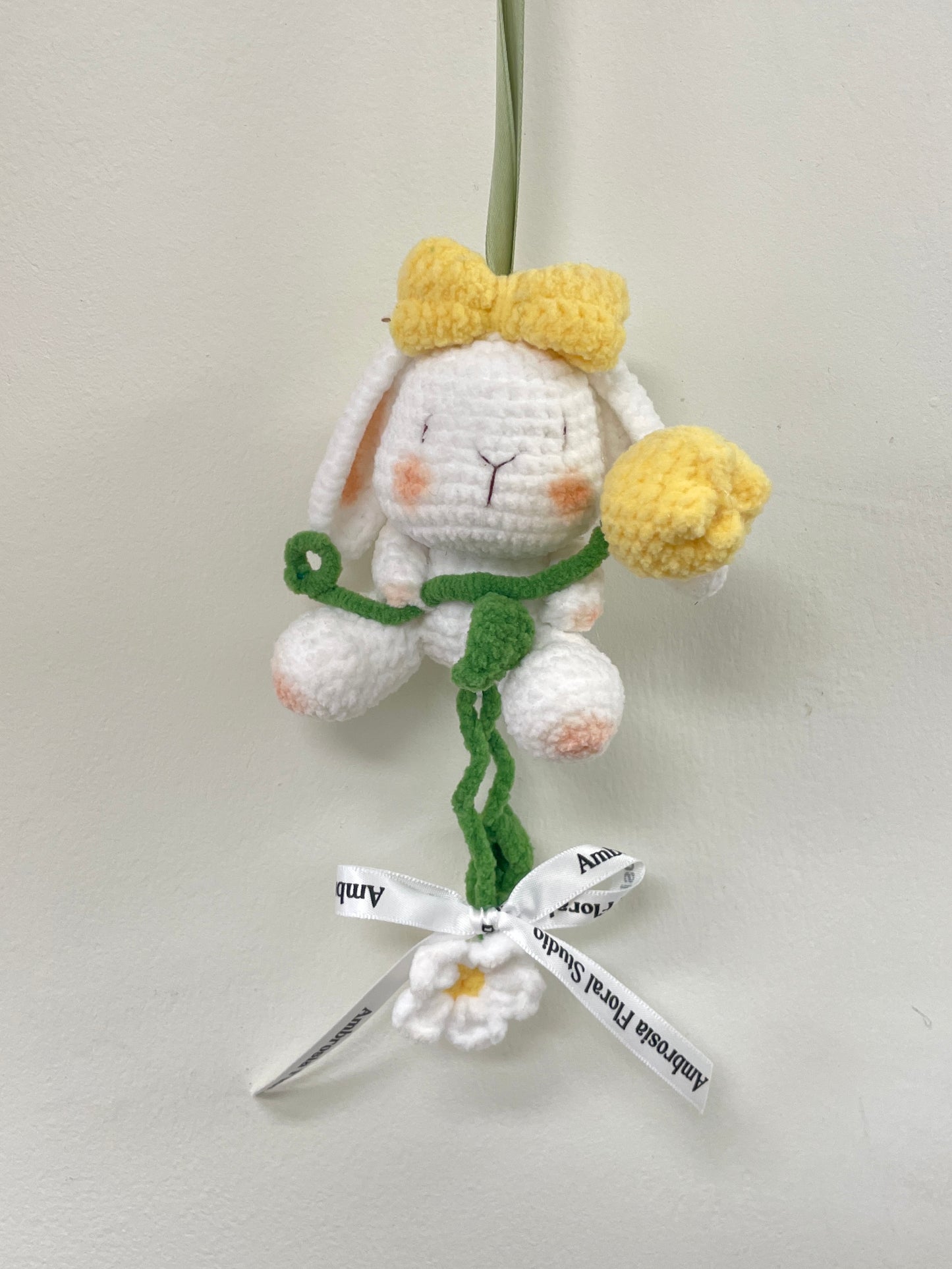 Crochet Bunny Keychain, Bag Charm, Car Hanger