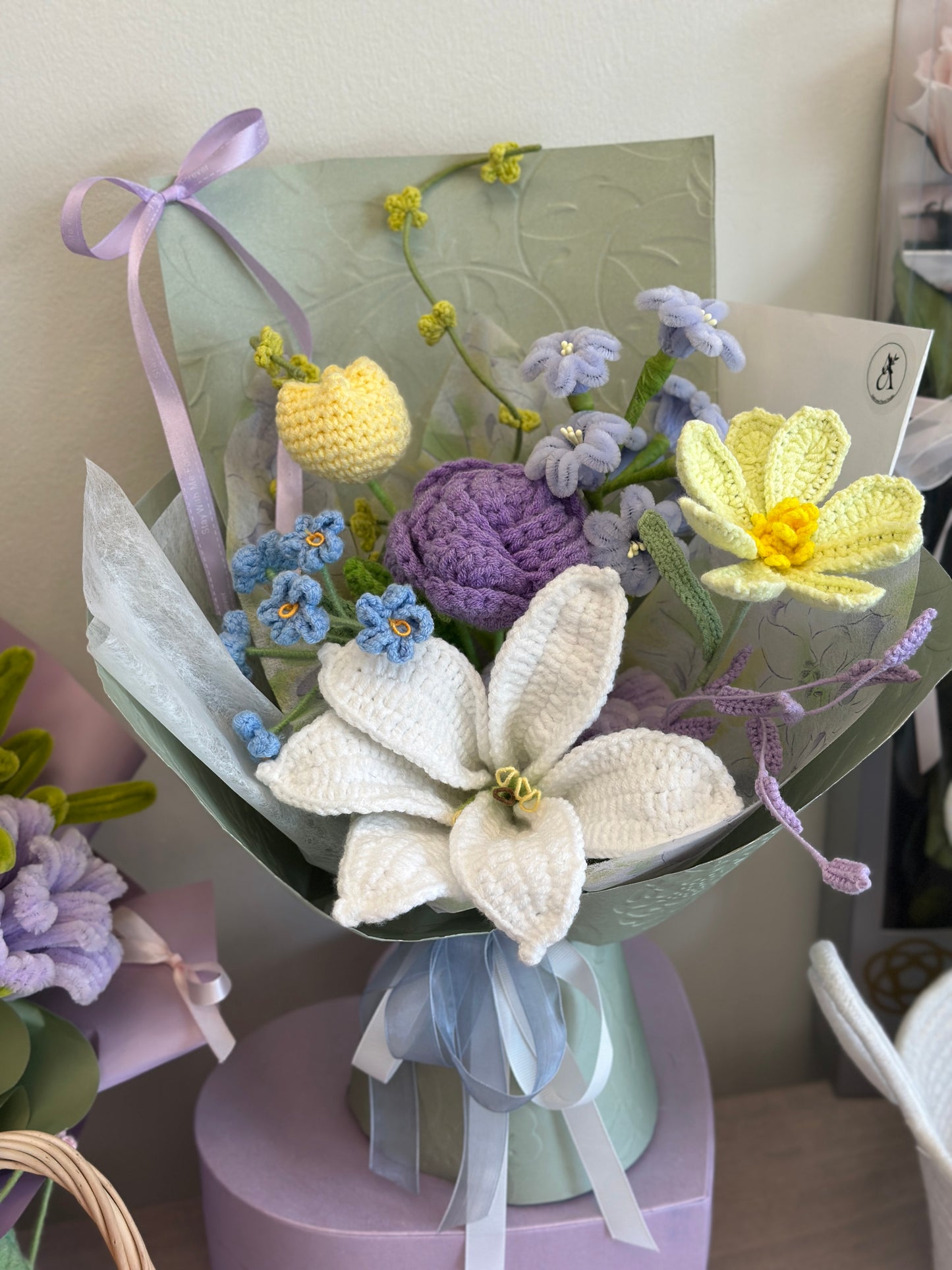 AFS Crochet Bouquet - Forever Bloom Collection (Spring Whisper)