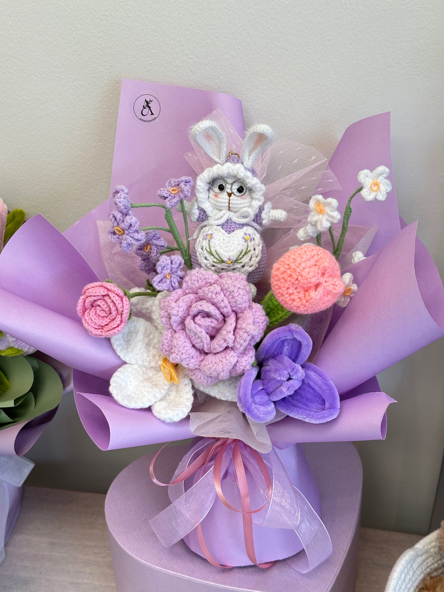 AFS Crochet Bouquet - Forever Bloom Collection (Lavender Bunny)