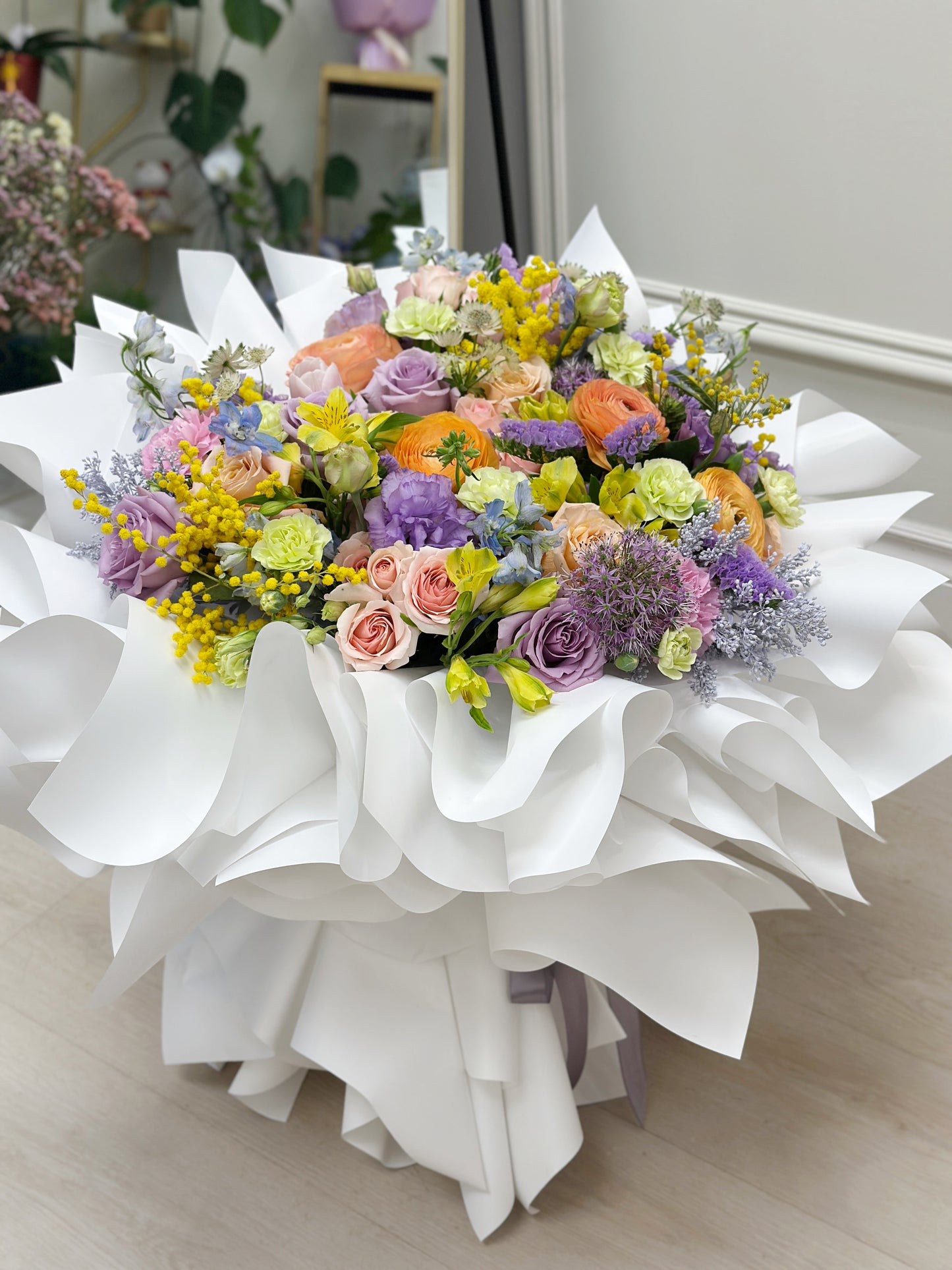 A Mixed Heart Bouquet - dopamine colorful