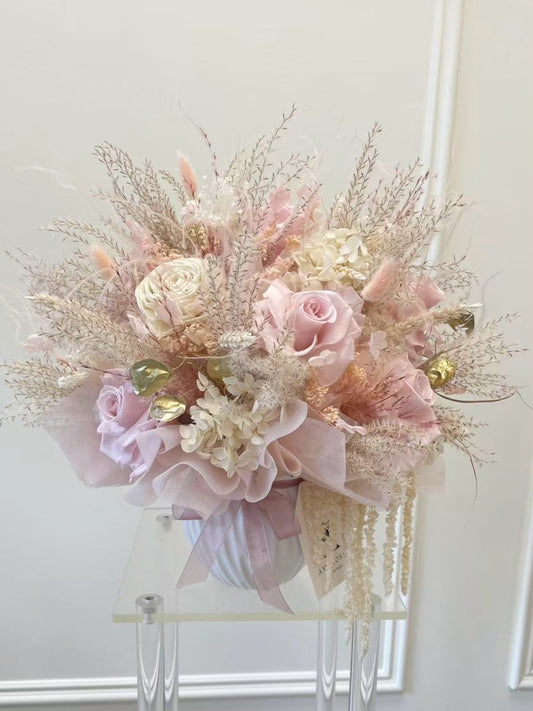 Blush Elegance Preserved Flower Centrepiece
