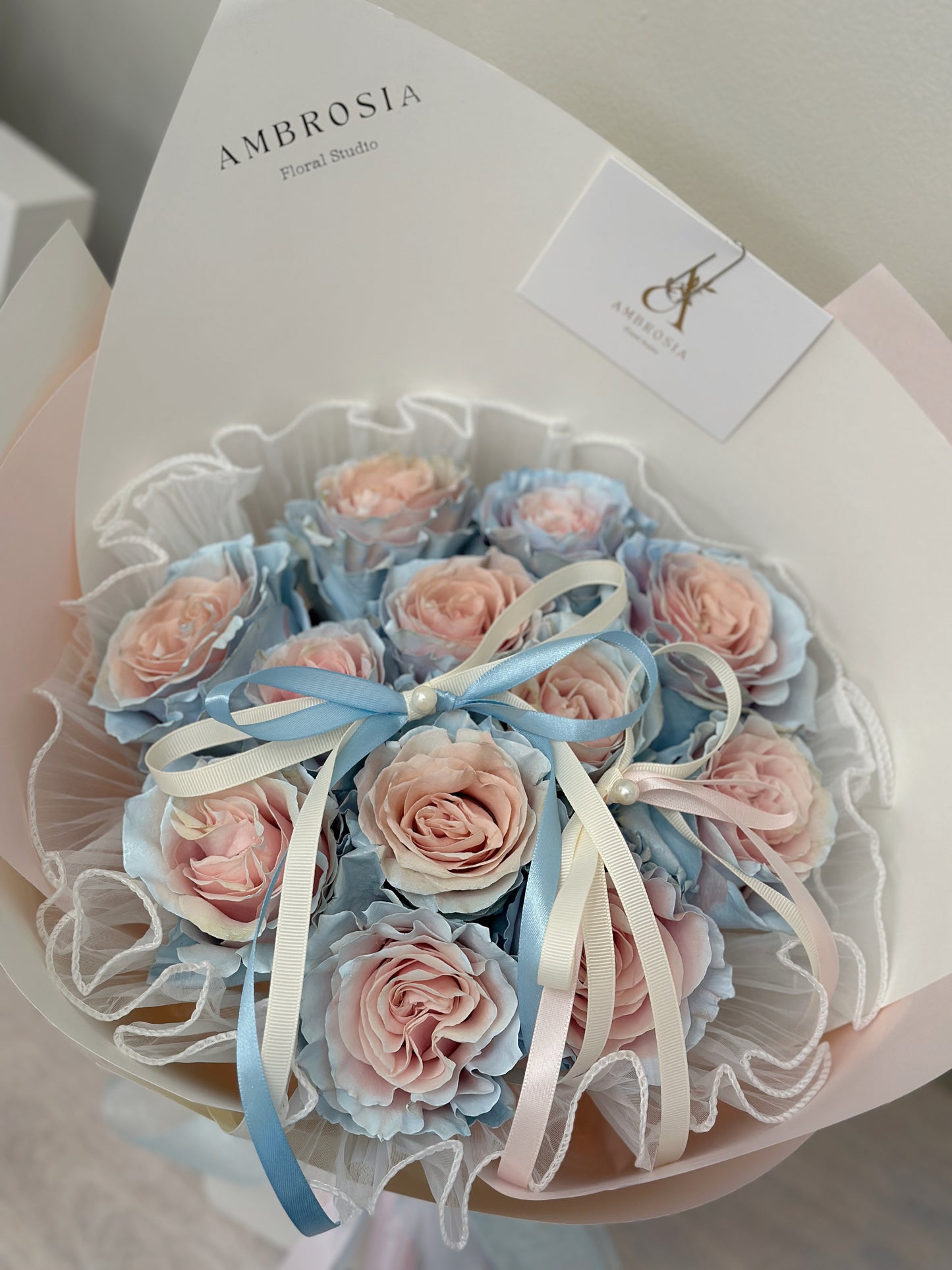 Baby Blue and Pink Sweet Angel Bouquet