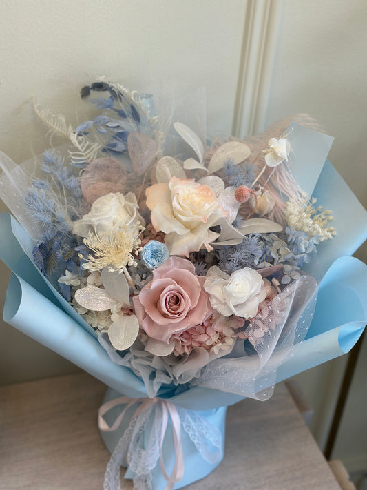 Pink and Blue Fairy Preserved Bouquet