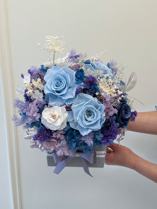 Blue Fantacy Preserved Flower Box