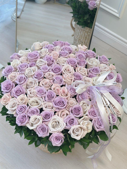 99 Roses in Basket