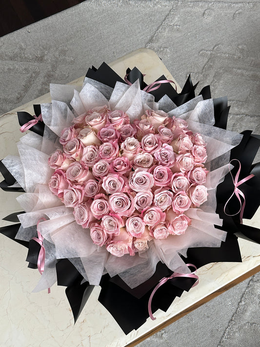 A Blush Heart of Roses