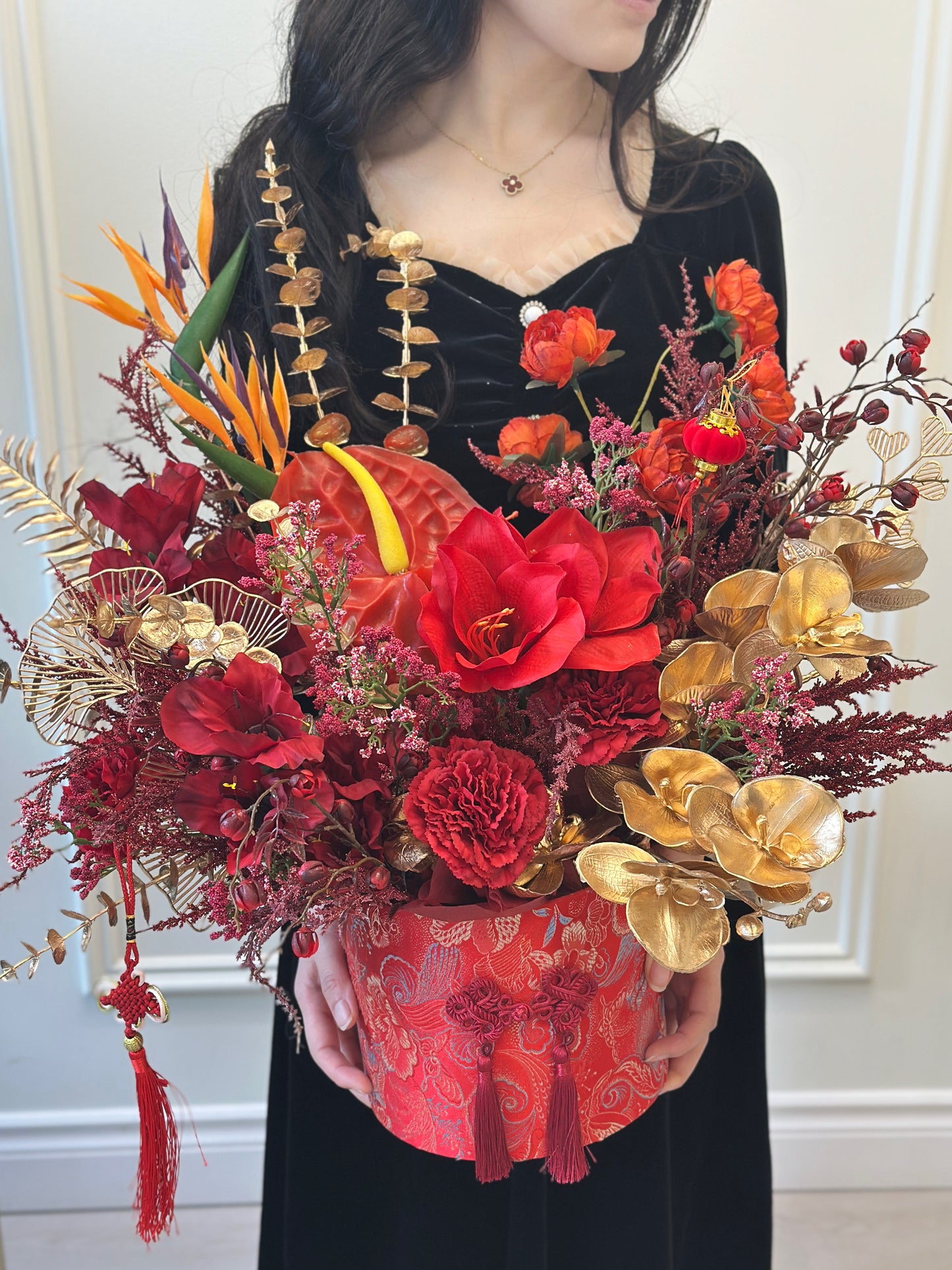 CNY Silk Bloom Box – Red Prosperity