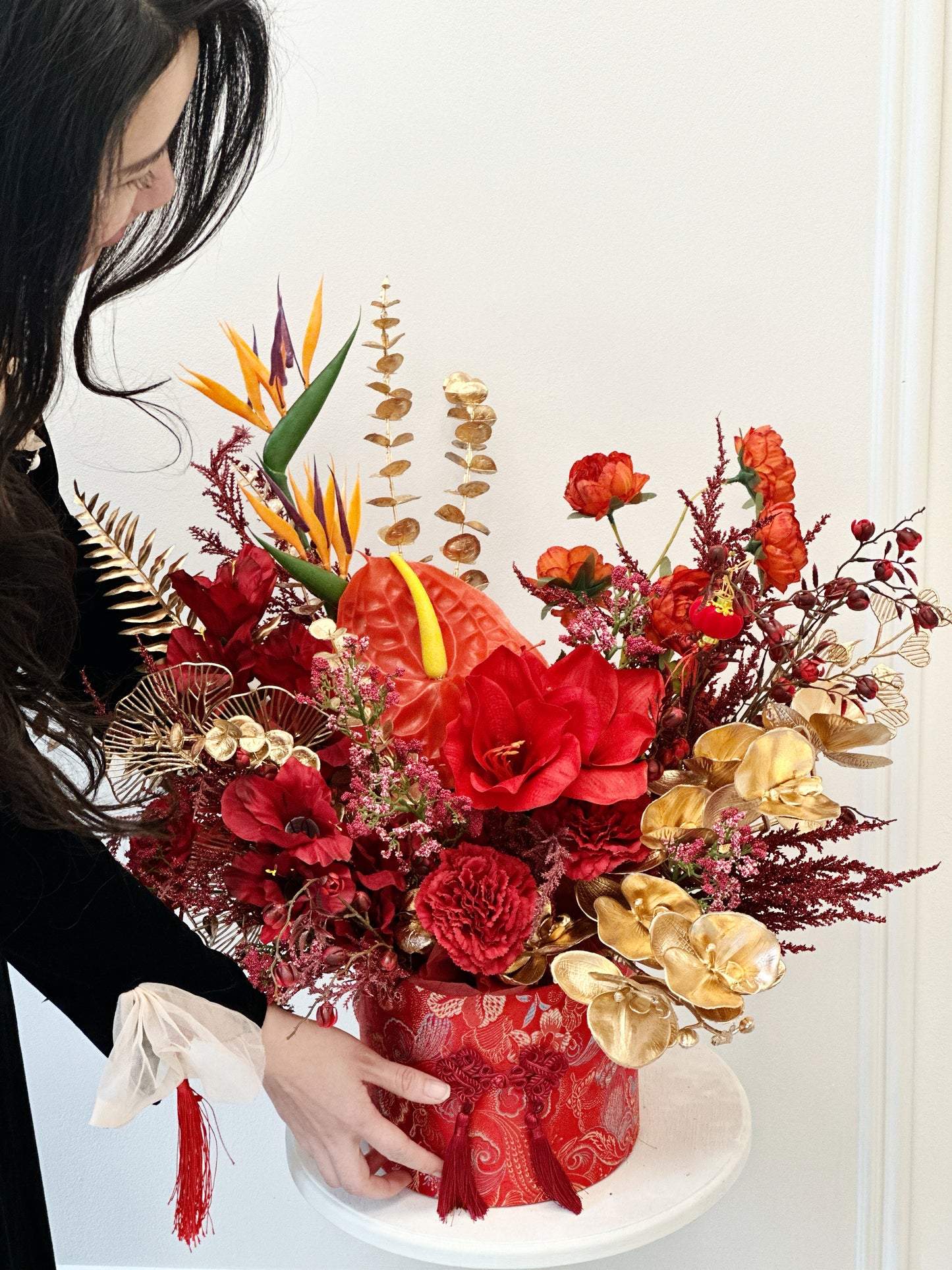 CNY Silk Bloom Box – Red Prosperity