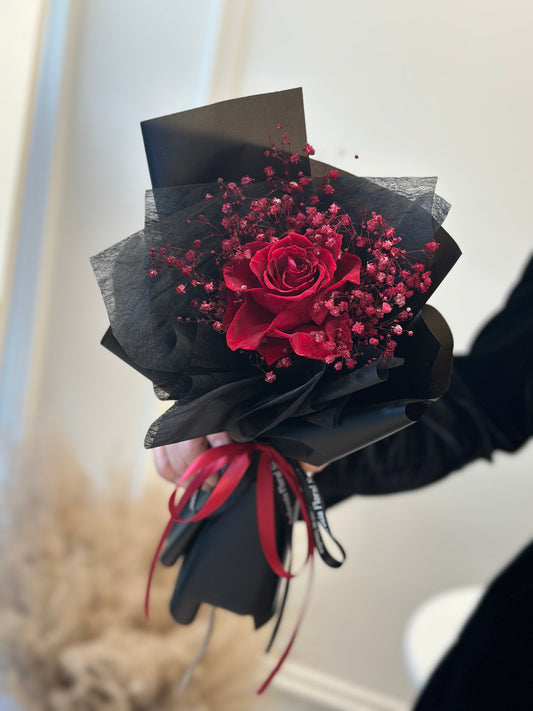 Preserved Rose Single Stem-Red