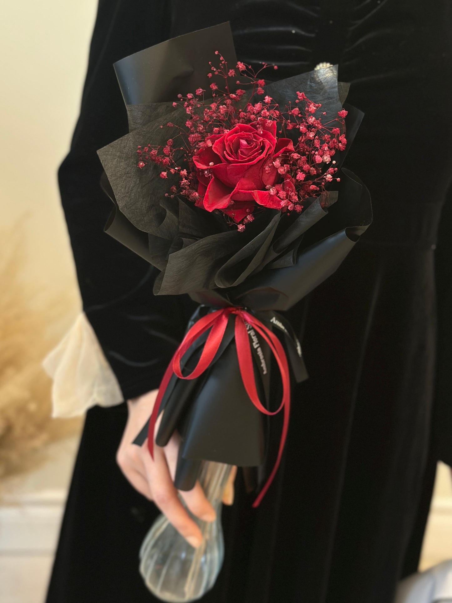 Preserved Rose Single Stem-Red