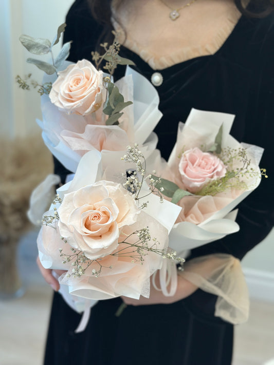 Preserved Rose Single Stem- Light Pink