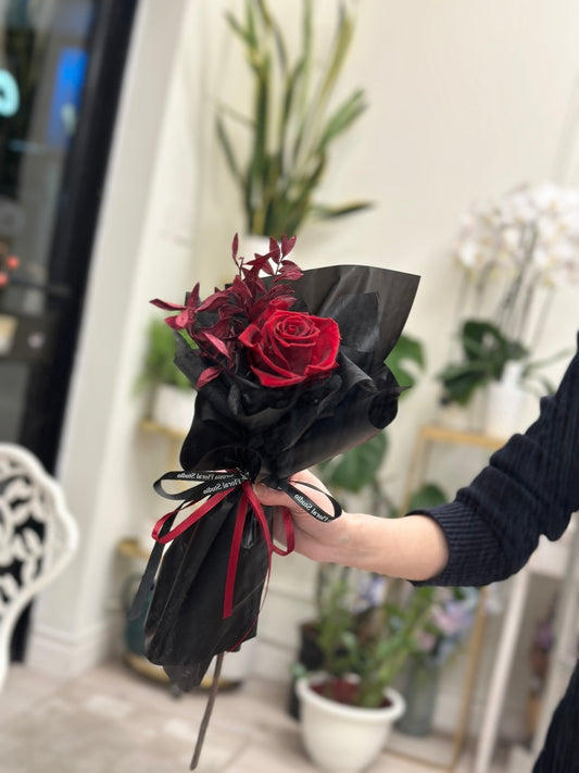 Preserved Rose Single Stem-Red