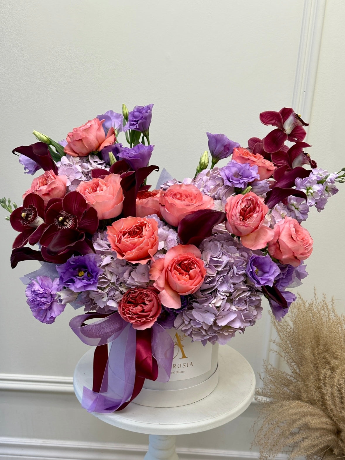 Orchid Garden Luxe Flower Hat Box