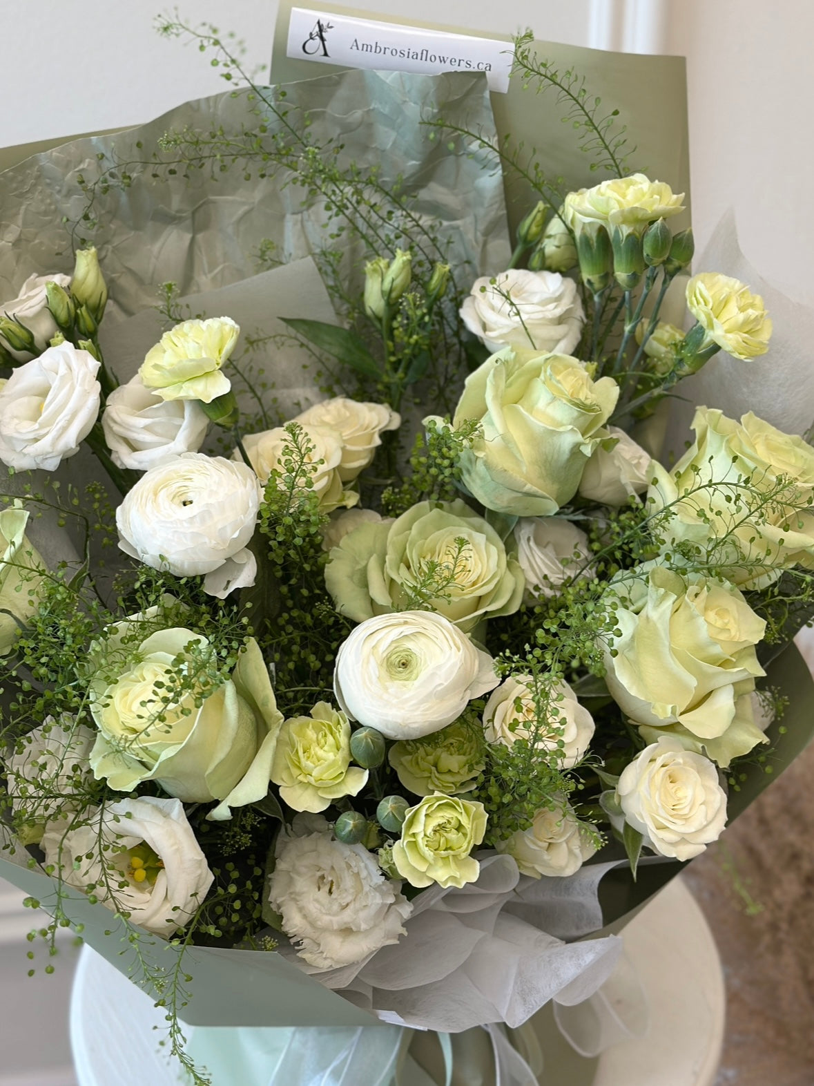 All Green Celadon Garden Whisper Bouquet