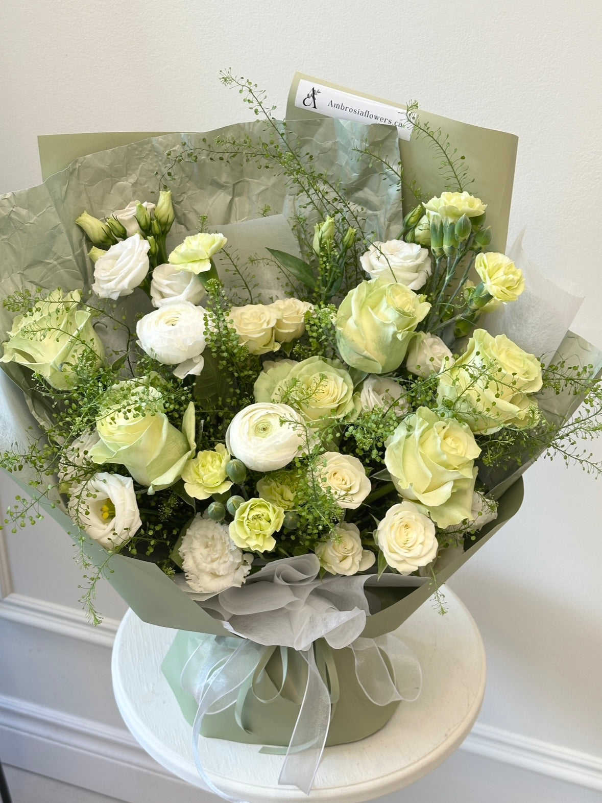 All Green Celadon Garden Whisper Bouquet
