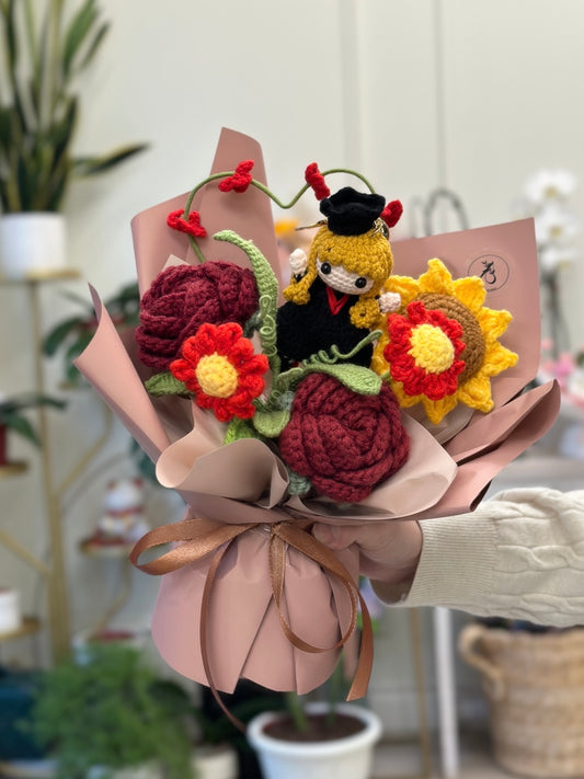 AFS Crochet Bouquet - Forever Bloom Collection (Graduation Girl)