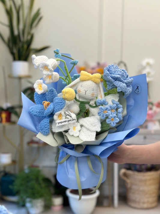 AFS Crochet Bouquet - Forever Bloom Collection (Yellow and Blue)