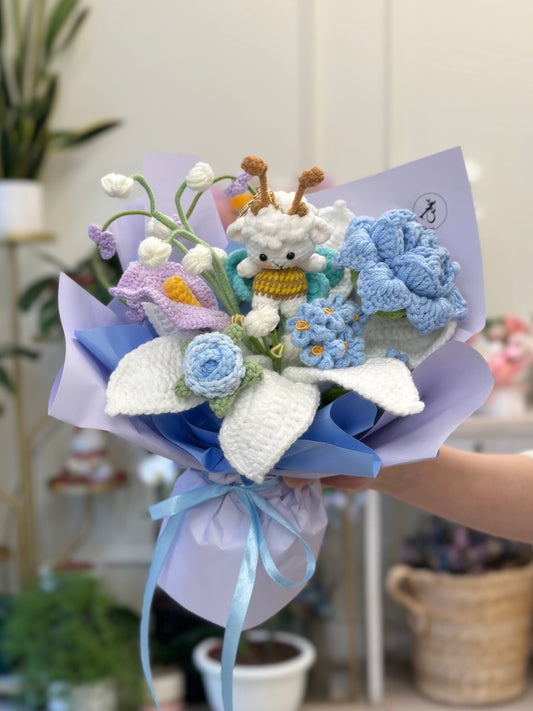 AFS Crochet Bouquet - Forever Bloom Collection (Little Sheep Bee)