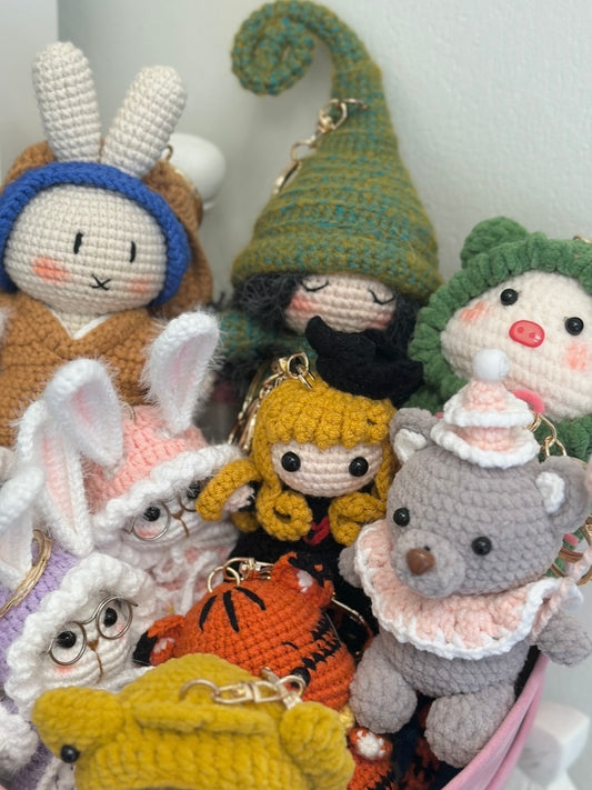 Assorted Handmade Crochet Ornament Keychain, Bag Charm, Car Hanger