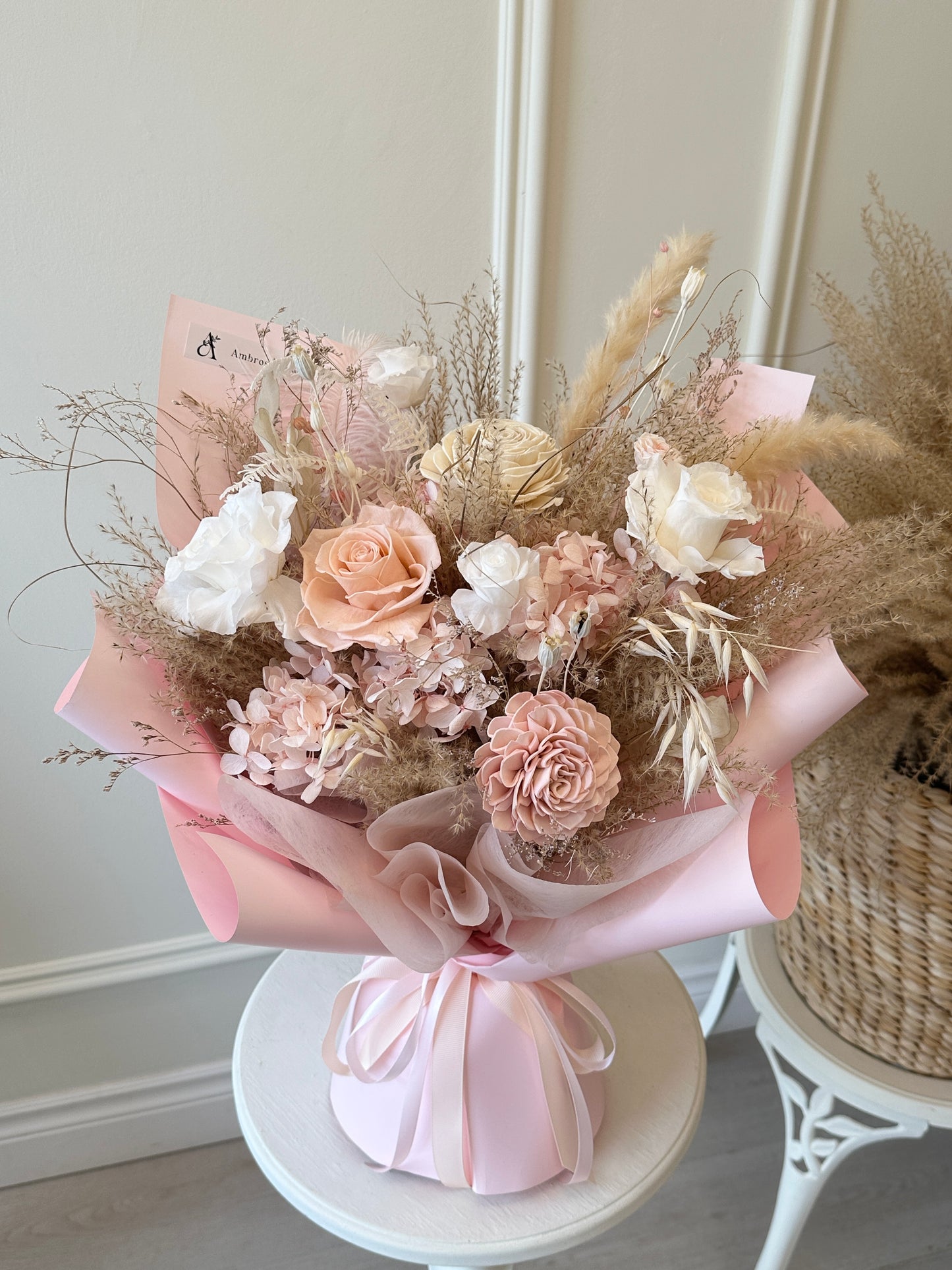 Mixed Preserved Bouquet - Pastel Blush