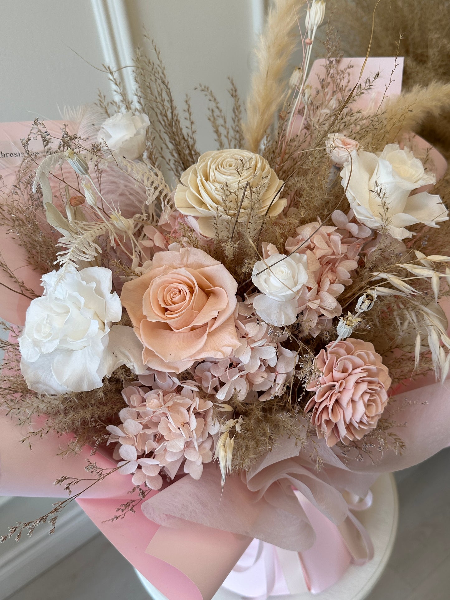 Mixed Preserved Bouquet - Pastel Blush