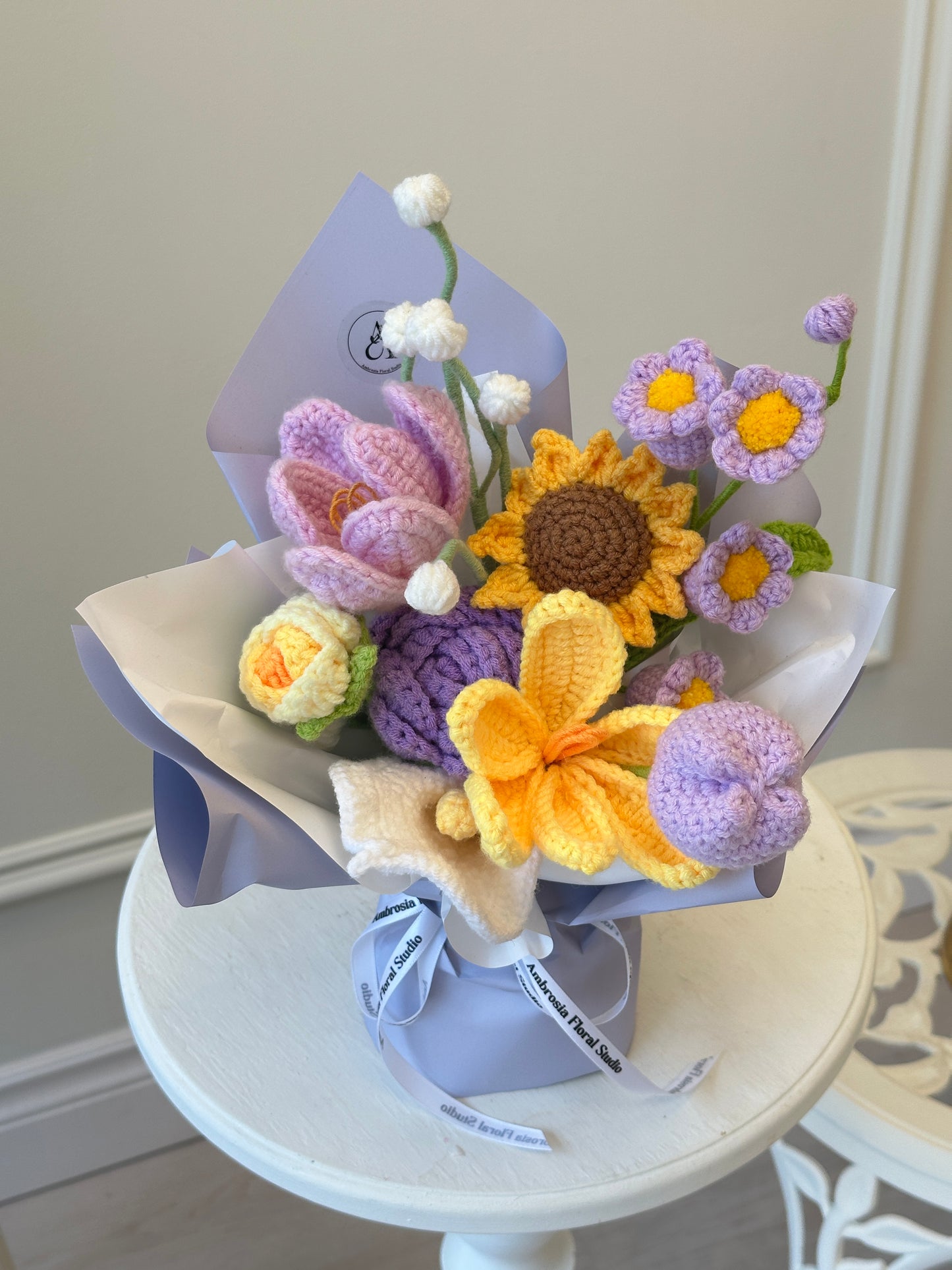 AFS Crochet Bouquet - Forever Bloom Collection (Pastel Sunshine)