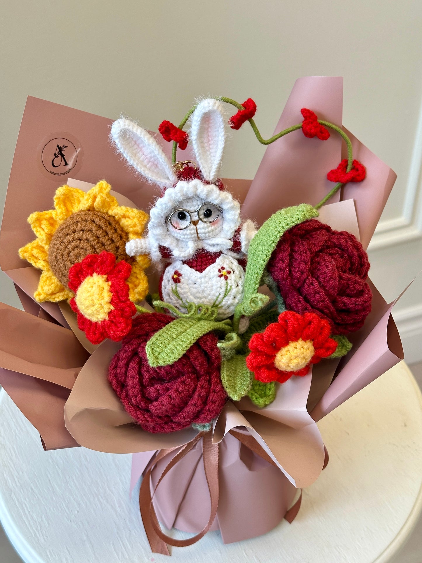 AFS Crochet Bouquet - Forever Bloom Collection (Woodland Bunny)