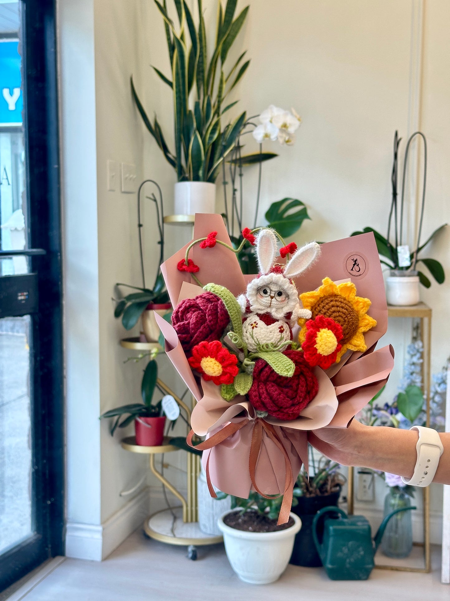 AFS Crochet Bouquet - Forever Bloom Collection (Woodland Bunny)