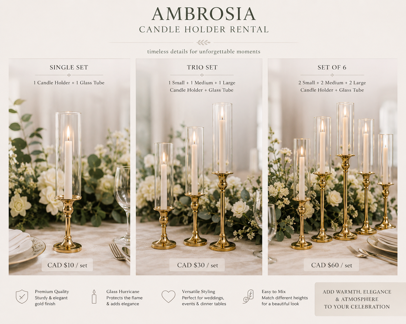 Gold Candle Holder Collection