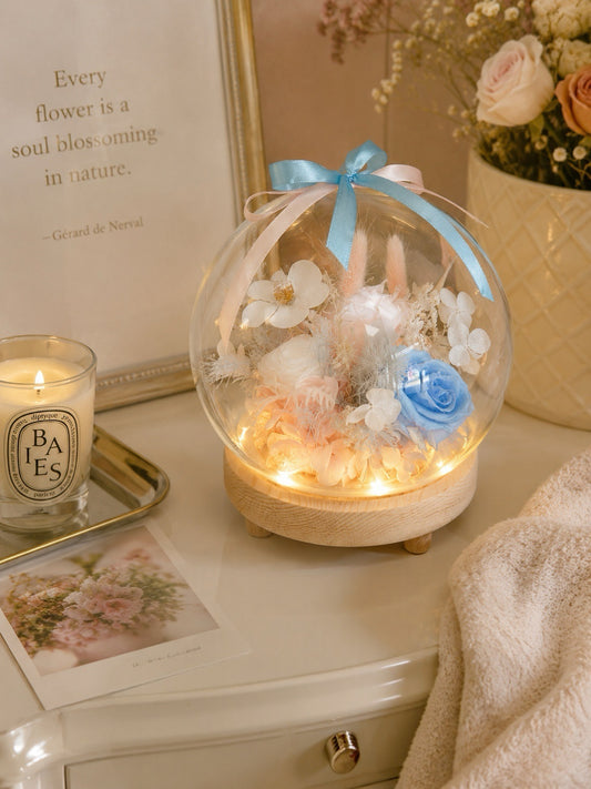 Fairy Dome Preserved - Cotton Candy Pink and Blue