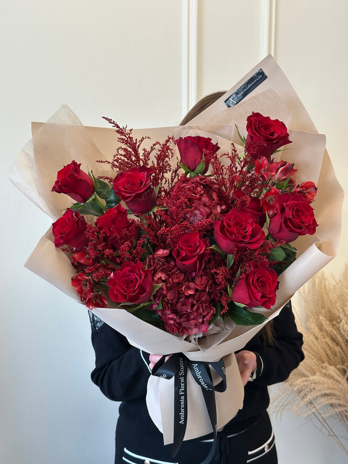 Crimson Romance Mixed Red Rose Bouquet