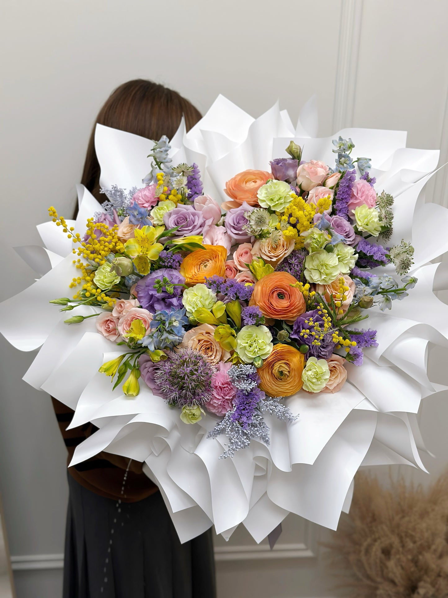 A Mixed Heart Bouquet - dopamine colorful