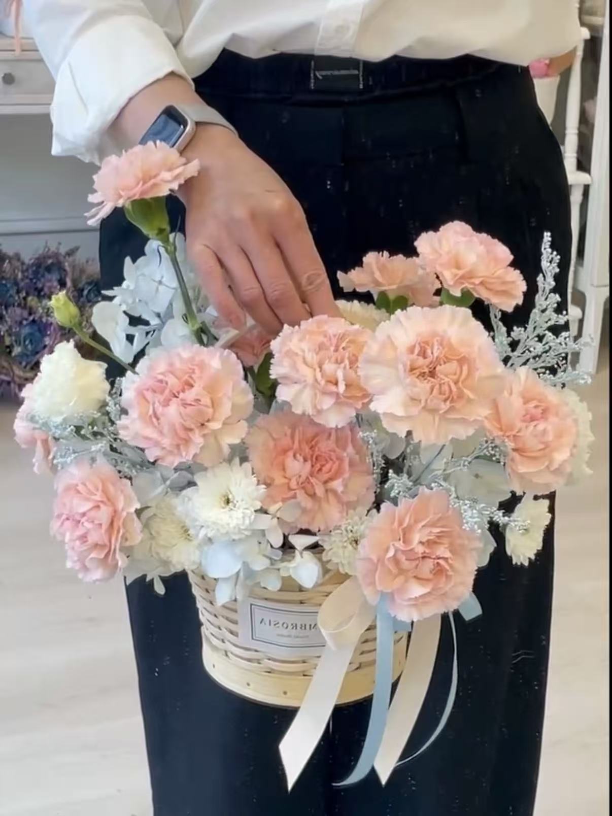 Ambrosia’s Tender Heart – Mother’s Day Carnation Basket