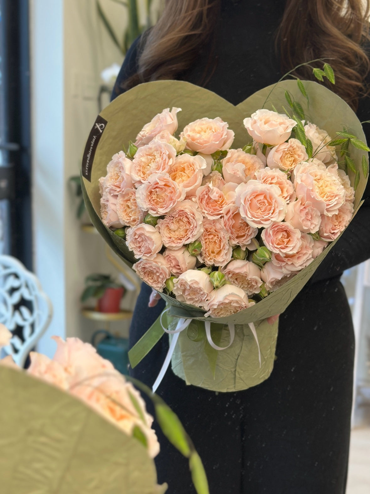 Blush Heart Spray Rose Bouquet