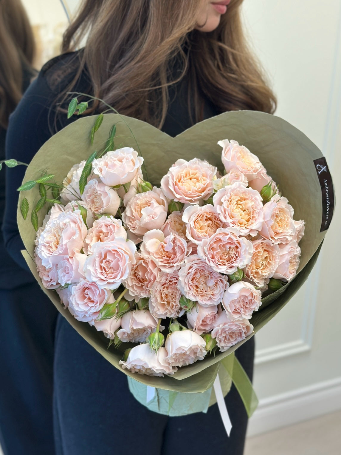 Blush Heart Spray Rose Bouquet