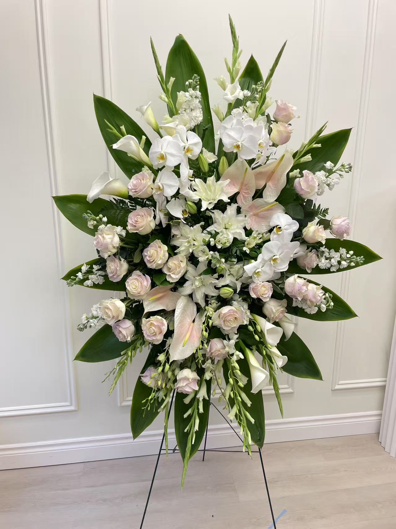 Deepest Sympathy Premium Standing Spray - Pink