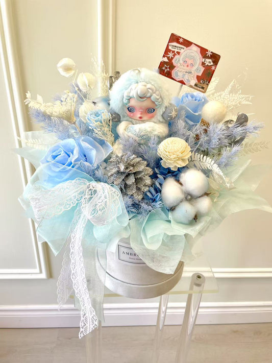 Skullpanda Ice Blue preserved flower box